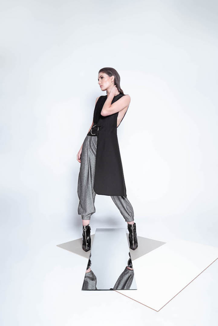 vestido, colete com argola, teceira peça, sobreposiçao, colete laboissiere, terceira peça laboissiere, laboissiere vestido, laboissiere roupa
