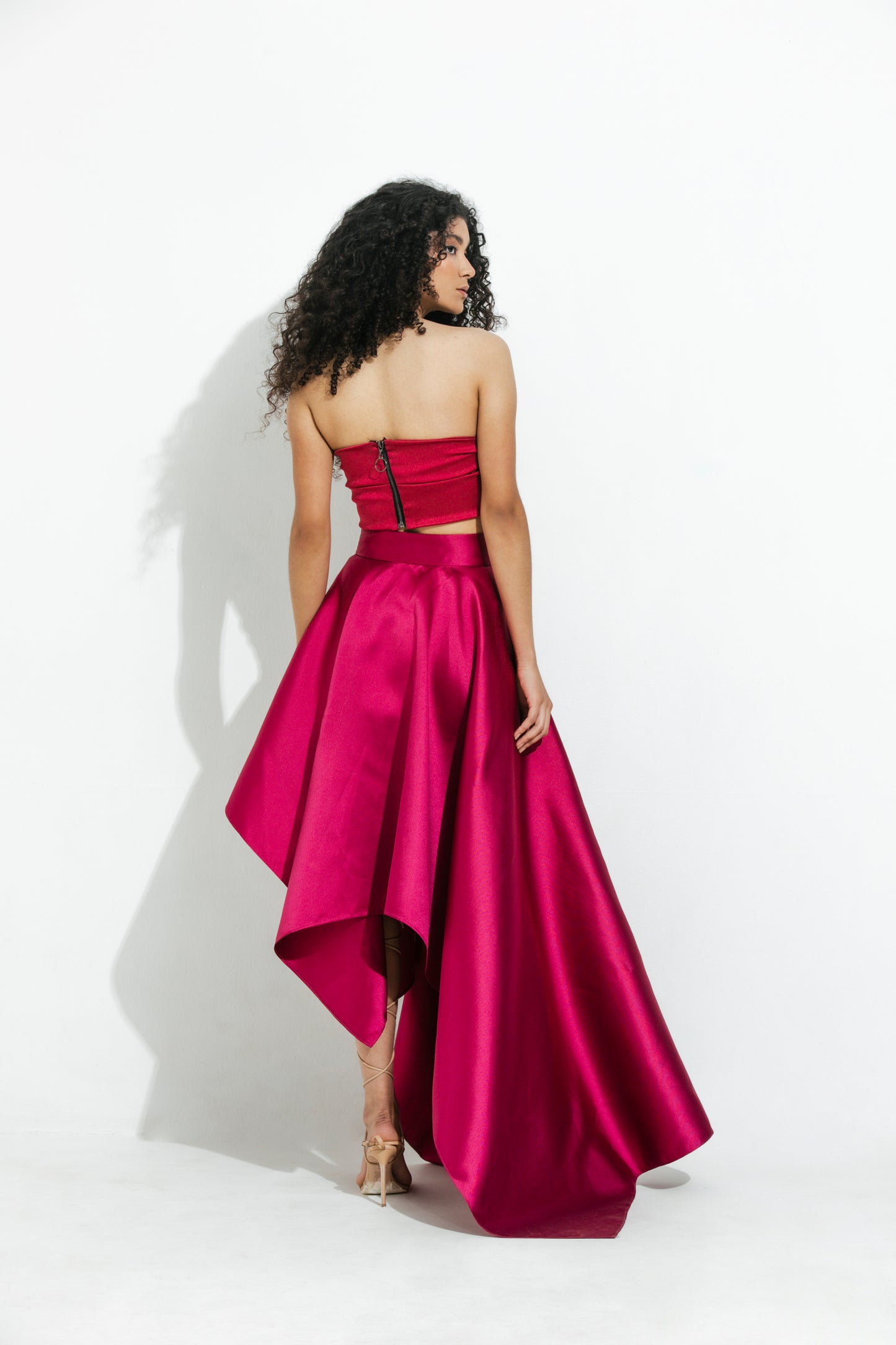 saia de ponta, laboissiere, saia godê, saia magenta, saia longa, saia rosa