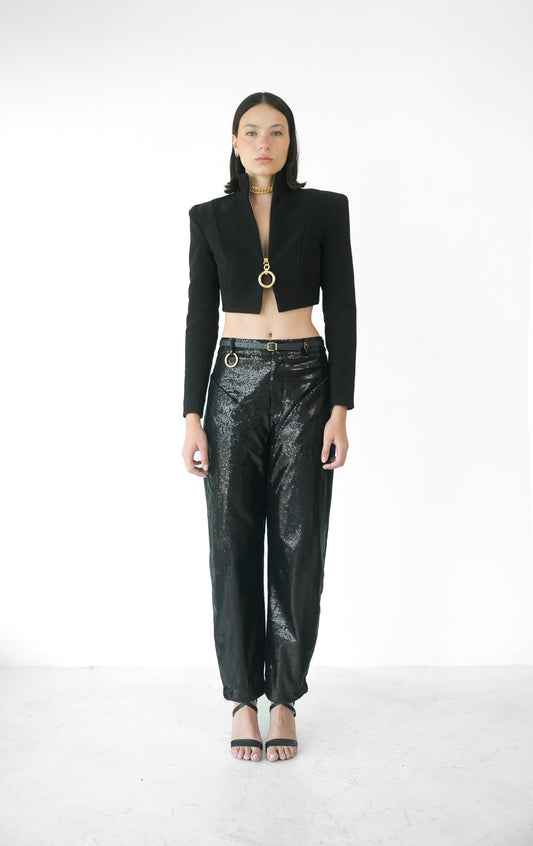 Casaco Cropped com Argola