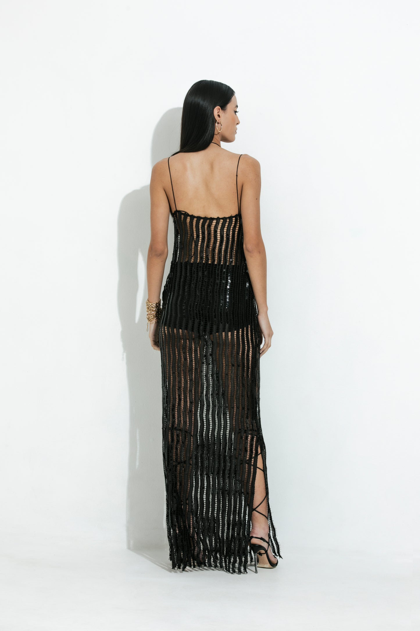 laboissiere, vestido preto, vestido longo, paetê, vestido de paetê, vestido de festa, vestido transparente, transparência, moda de luxo