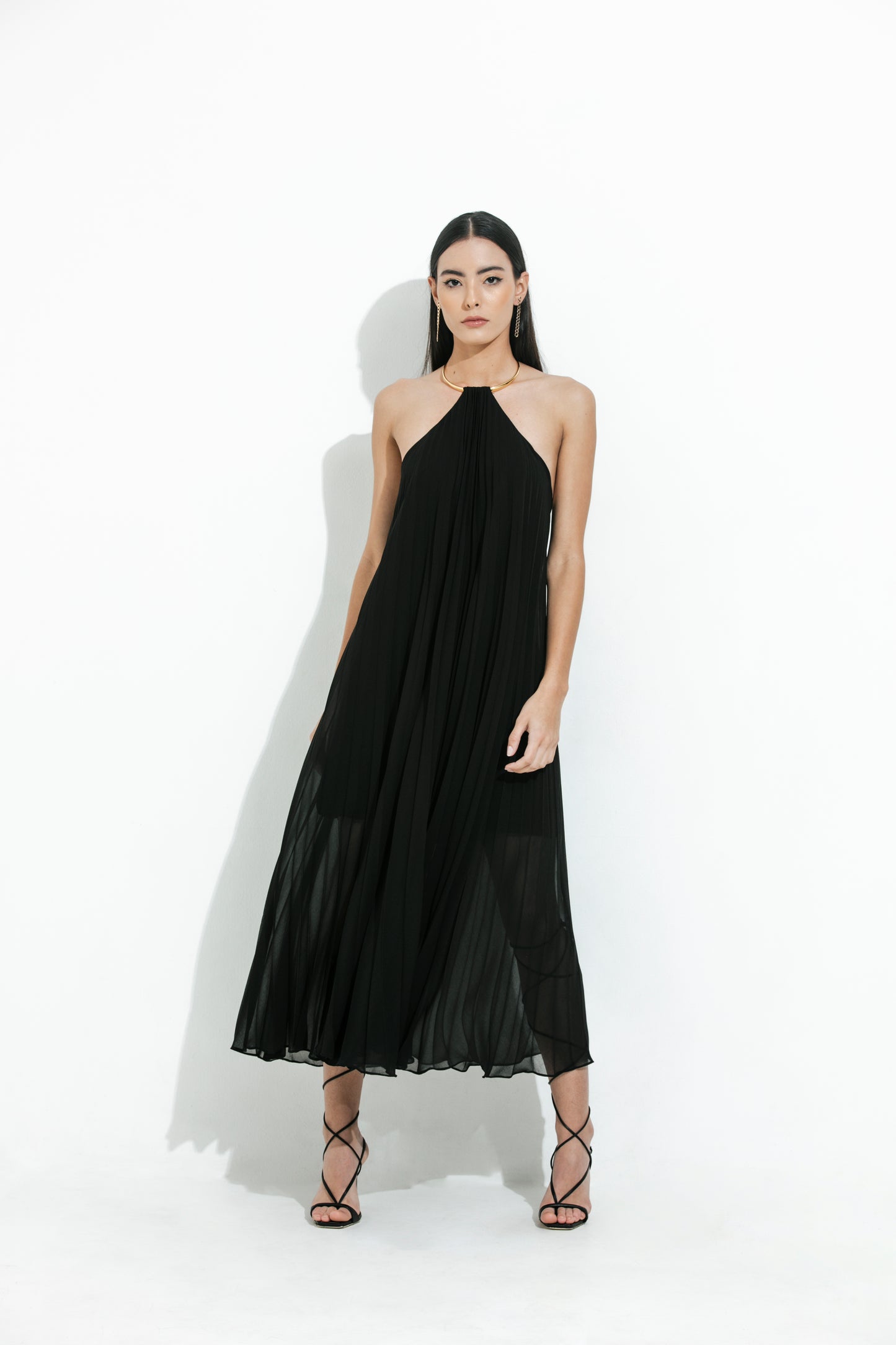 Vestido Longo Plissado